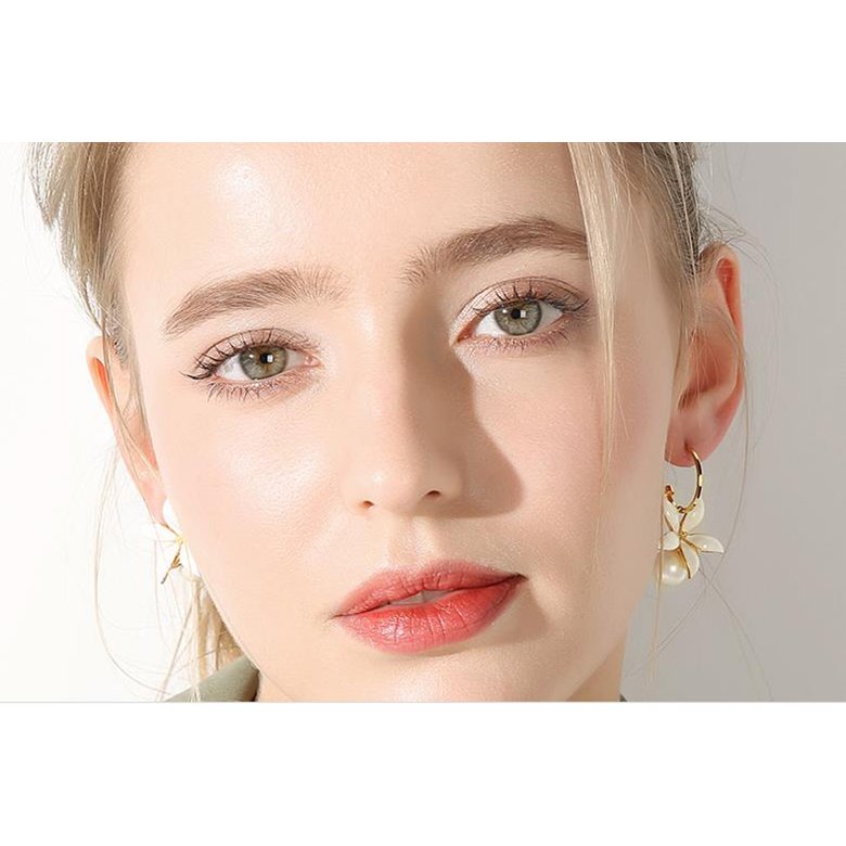 Wholesale New Korean 5 Petal flower pearl Tassel Earrings fashion jewelry form China Women's Earrings VGE182 0