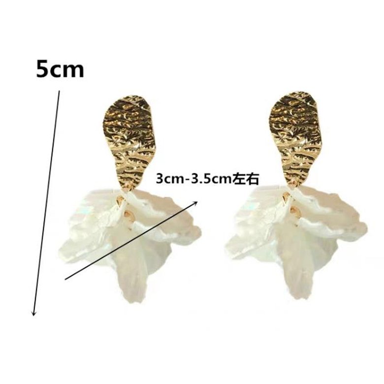 Wholesale Korean White Acrylic Flower Petal Drop Earrings For Women's Fashion Statement Shell Flower Trend Alloy Pendant Earring Jewellery VGE183 0