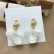 Wholesale Korean White Acrylic Flower Petal Drop Earrings For Women's Fashion Statement Shell Flower Trend Alloy Pendant Earring Jewellery VGE183 3 small