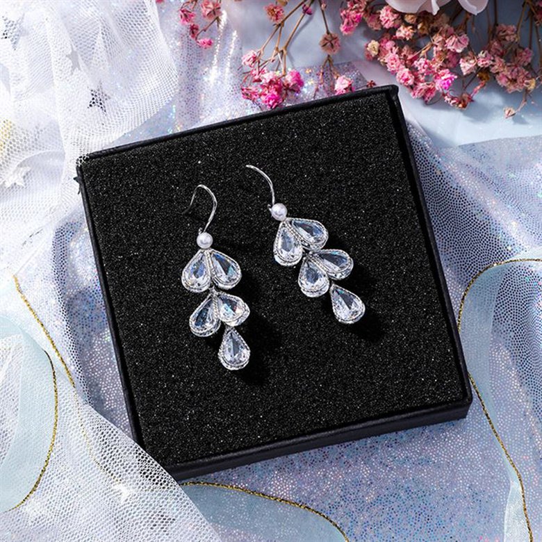 Wholesale Tassel Earrings 2020 Trendy Water Drop Women Dangle Earrings Crystal Flower Long Pendant Earrings For Women jewelry VGE184 2