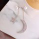 Wholesale Elegant imitation pearl Moon Star Long Tassel ear nail exquisite Prevent Allergy crystal EarringFashion High Quality VGE186 2 small
