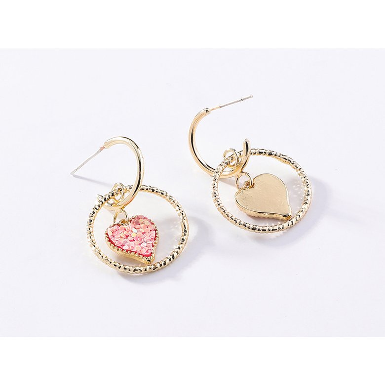 Wholesale Colorful Crystal Stone Love Heart Circle Earrings Jewlery for Women fashion Gift  VGE187 4