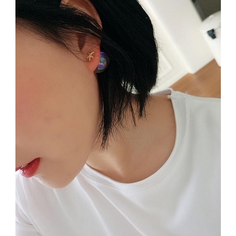 Wholesale Korea New Design Hot Sale Fashion Jewelry Exaggerated Glass Ball Personality  Earrings Simple Round Vacation Earrings VGE189 0