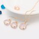 Wholesale Trendy Antique Gold Heart Pink Glass Jewelry Set TGCJS036 2 small