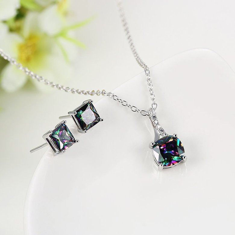 Wholesale Trendy Platinum CZ Jewelry Set TGCJS045 0