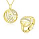 Wholesale Romantic Rose Gold Round Stone Jewelry Set TGGPJS080 4 small