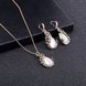 Wholesale Fashion Rhodium Water Drop Glass Jewelry Set TGGPJS091 3 small