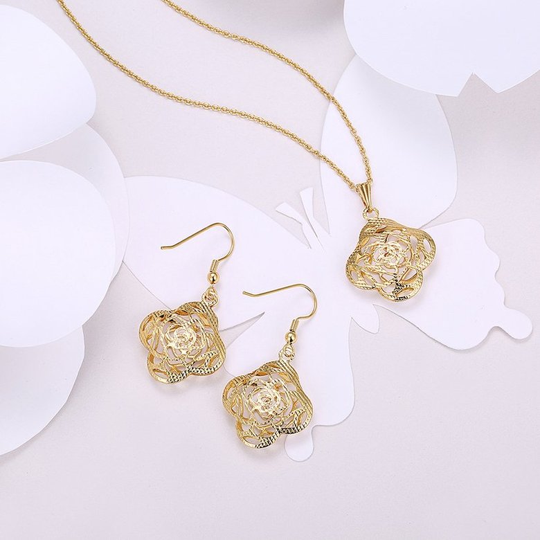 Wholesale Classic Gold Plant Jewelry Set TGGPJS254 0