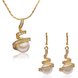 Wholesale Romantic Rose Gold Round Pearl Jewelry Set TGGPJS383 0 small