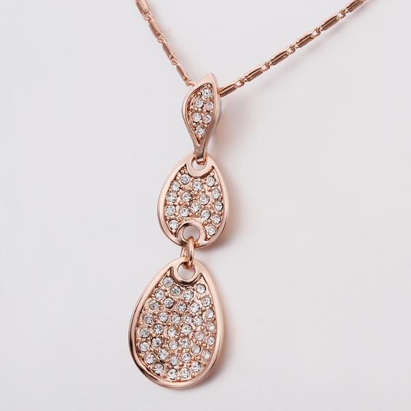 Wholesale Trendy Rose Gold Round Rhinestone Jewelry Set TGGPJS027 1