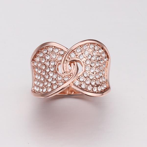 Wholesale Romantic Rose Gold Round Rhinestone Jewelry Set TGGPJS028 1