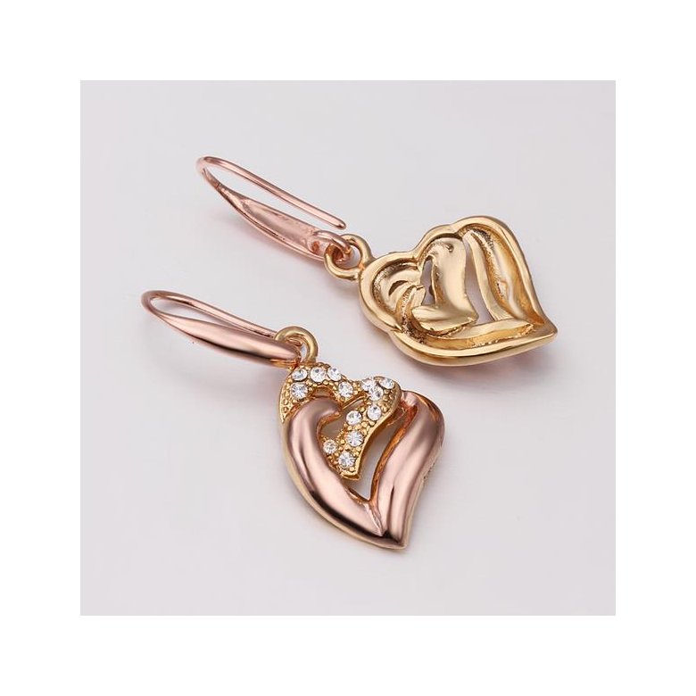 Wholesale Romantic Rose Gold Plant Rhinestone Jewelry Set TGGPJS004 1