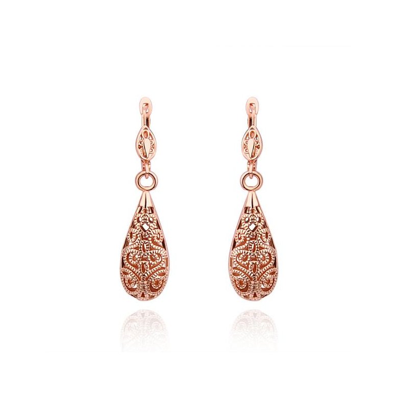 Wholesale Romantic Rose Gold Water Drop Rhinestone Jewelry Set TGGPJS010 0