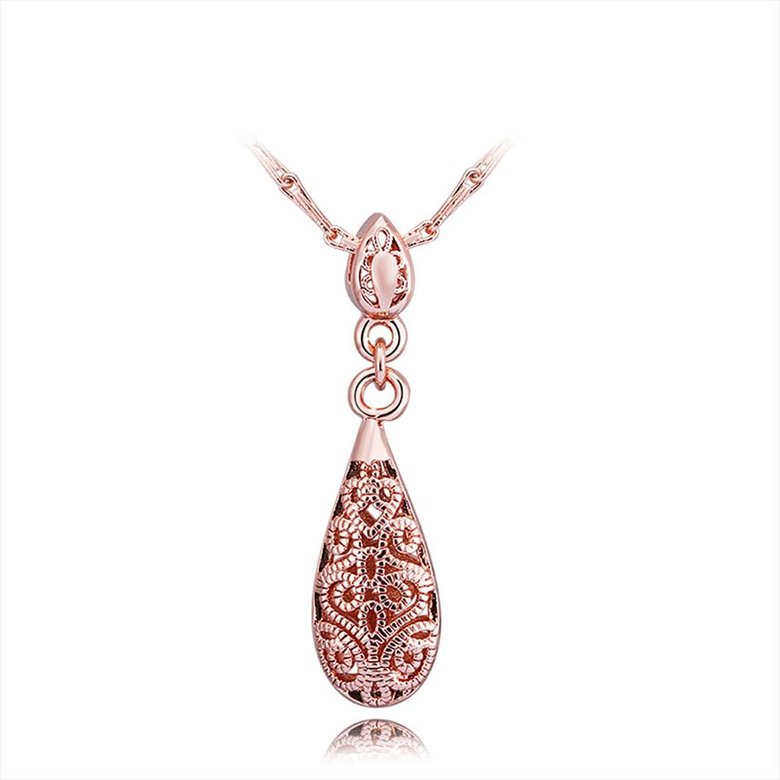 Wholesale Romantic Rose Gold Water Drop Rhinestone Jewelry Set TGGPJS010 3
