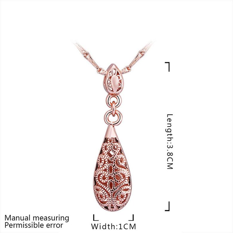 Wholesale Romantic Rose Gold Water Drop Rhinestone Jewelry Set TGGPJS010 4