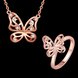 Wholesale Romantic 24K Gold Insect White CZ Jewelry Set TGGPJS240 2 small
