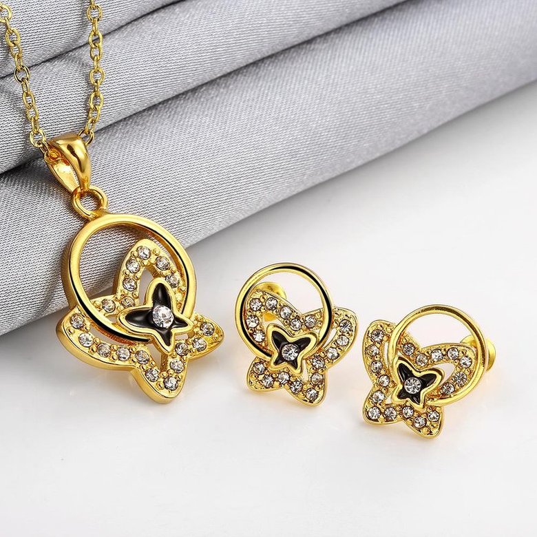 Wholesale Trendy 24K Gold Animal CZ Jewelry Set TGGPJS322 0