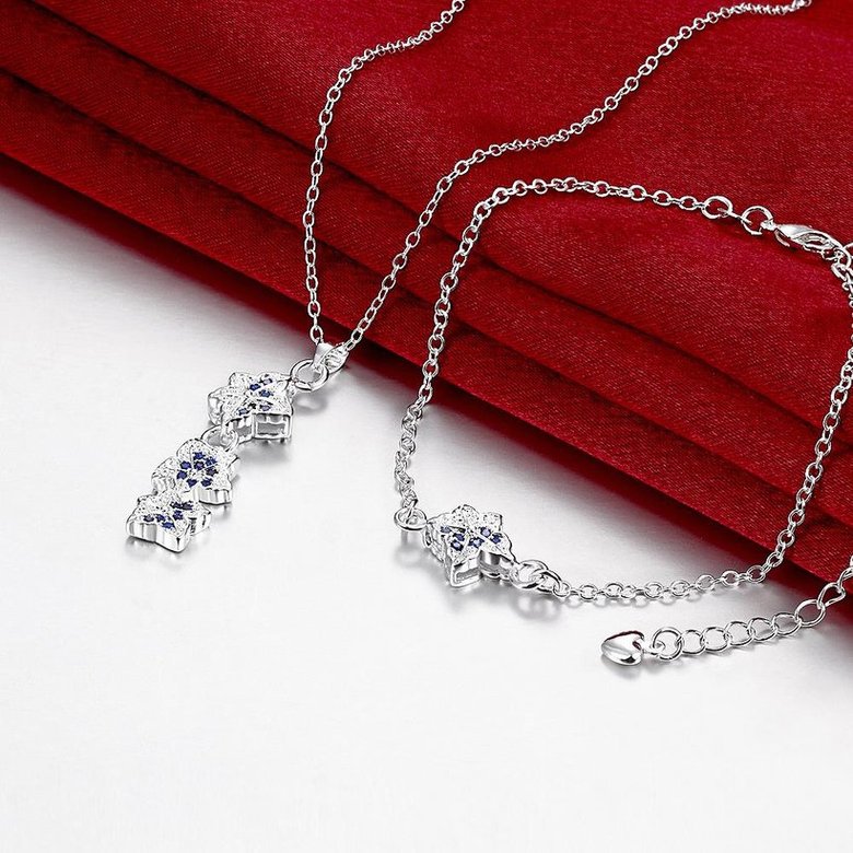 Wholesale Trendy Silver Plant CZ Jewelry Set TGSPJS396 1