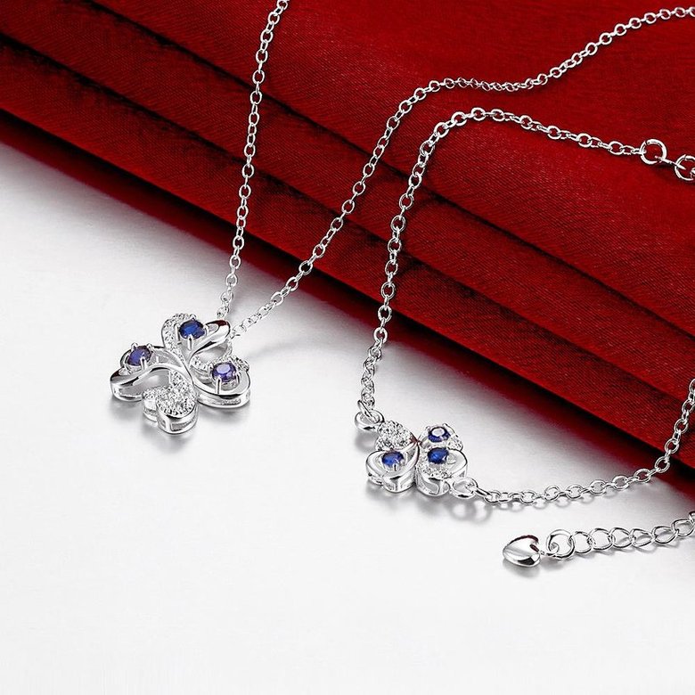 Wholesale Trendy Silver Plant Glass Jewelry Set TGSPJS437 3