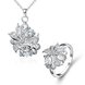 Wholesale Trendy Silver Plant Glass Jewelry Set TGSPJS485 0 small
