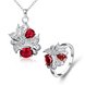 Wholesale Trendy Silver Plant Glass Jewelry Set TGSPJS485 3 small