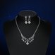Wholesale Romantic Silver White Crystal Jewelry Set TGSPJS798 3 small