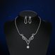 Wholesale Romantic Silver Plant White Crystal Jewelry Set TGSPJS813 3 small