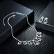Wholesale Romantic Silver Water Drop White Crystal Jewelry Set TGSPJS822 2 small
