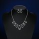 Wholesale Romantic Silver Water Drop White Crystal Jewelry Set TGSPJS822 3 small