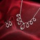 Wholesale Romantic Silver Water Drop White Crystal Jewelry Set TGSPJS822 4 small