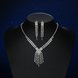 Wholesale Romantic Silver White Crystal Jewelry Set TGSPJS063 3 small