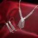 Wholesale Romantic Silver White Crystal Jewelry Set TGSPJS063 4 small