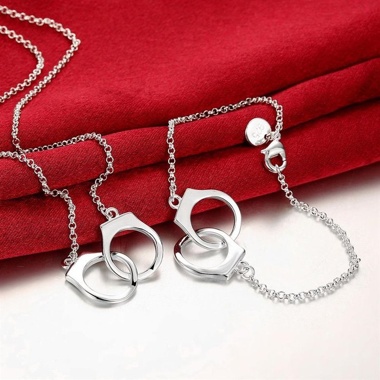 Wholesale Romantic Silver Round Jewelry Set TGSPJS066 1