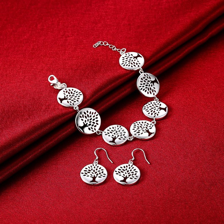 Wholesale Trendy Silver Plant Jewelry Set TGSPJS457 0
