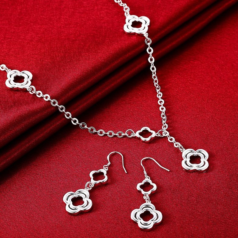 Wholesale Trendy Silver Plant Jewelry Set TGSPJS530 0