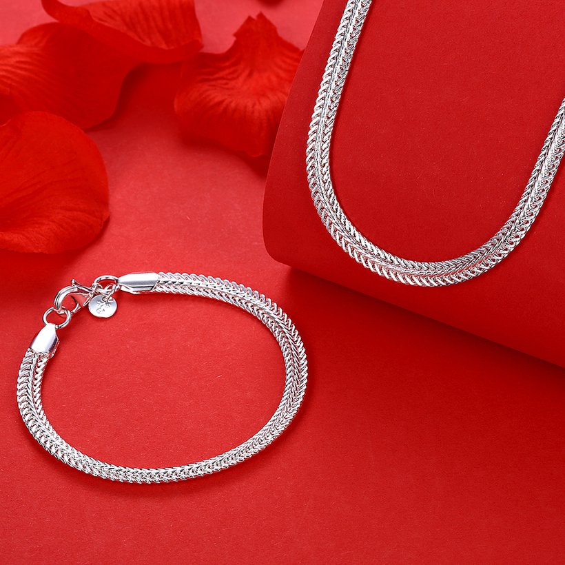 Wholesale Trendy Silver Round Jewelry Set TGSPJS121 0