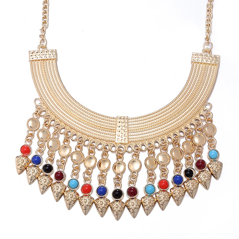 Wholesale Fashion Antique Gold Geometric Glass Jewelry Set TGSPJS158 11