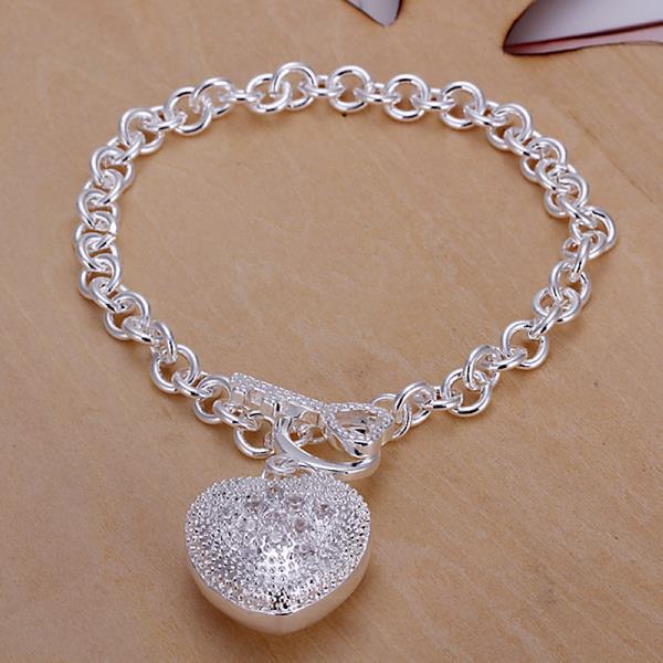 Wholesale Trendy Silver Heart Jewelry Set TGSPJS314 0