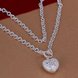 Wholesale Trendy Silver Heart Jewelry Set TGSPJS314 1 small