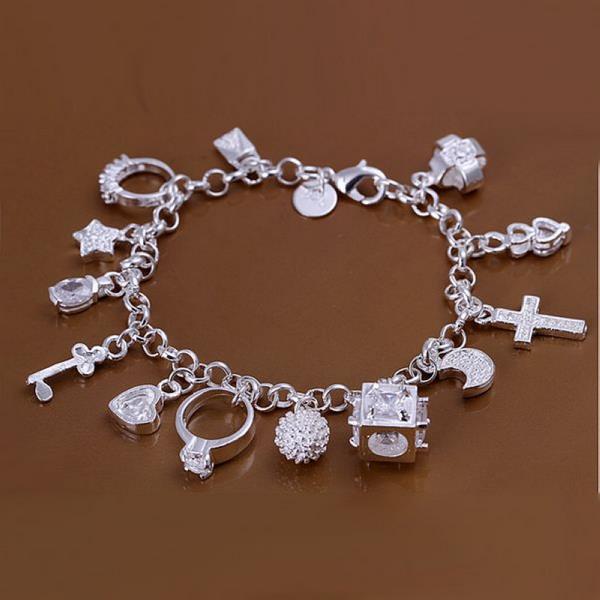 Wholesale Romantic Silver Moon Crystal Jewelry Set TGSPJS389 0