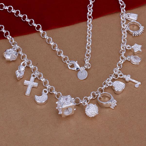 Wholesale Romantic Silver Moon Crystal Jewelry Set TGSPJS389 1