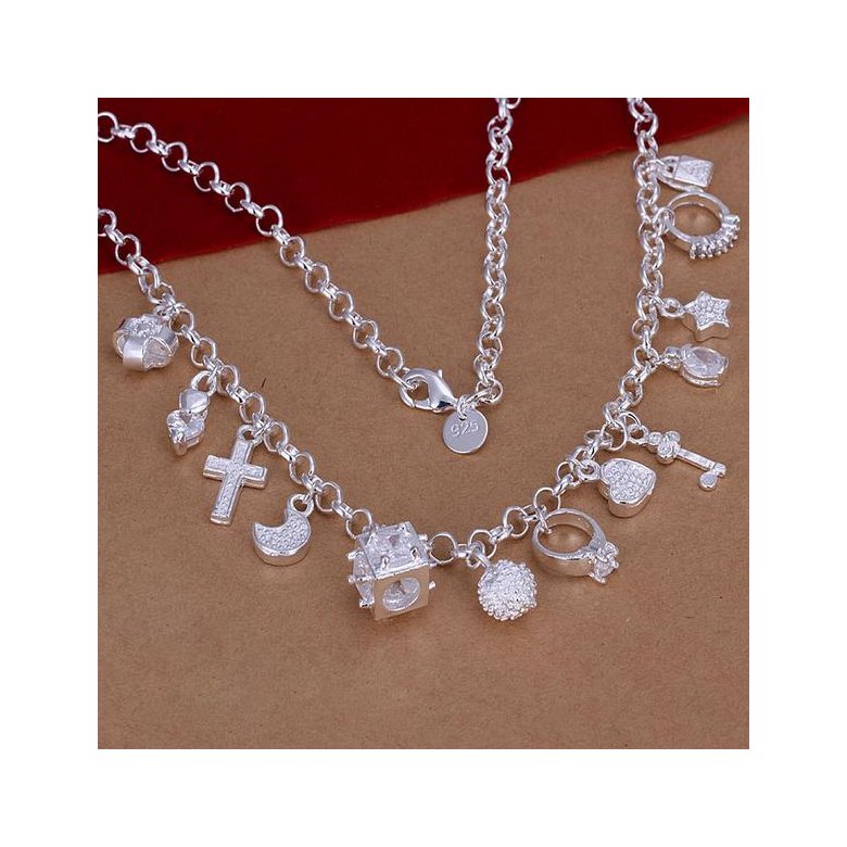 Wholesale Romantic Silver Moon Crystal Jewelry Set TGSPJS389 1