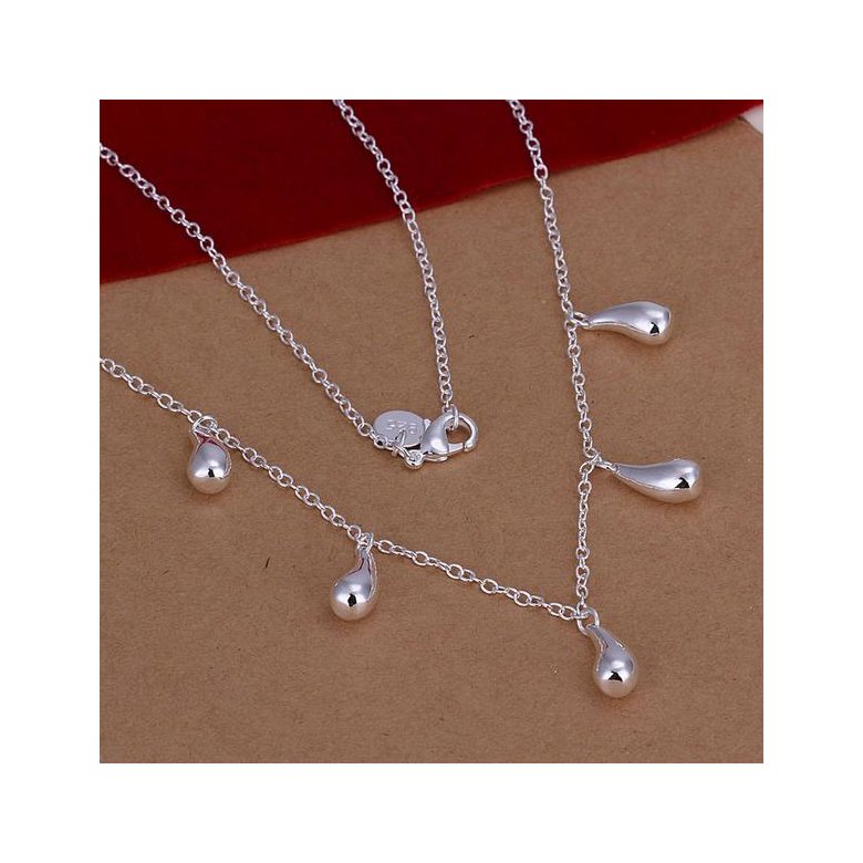 Wholesale Classic Silver Water Drop Jewelry Set TGSPJS702 0