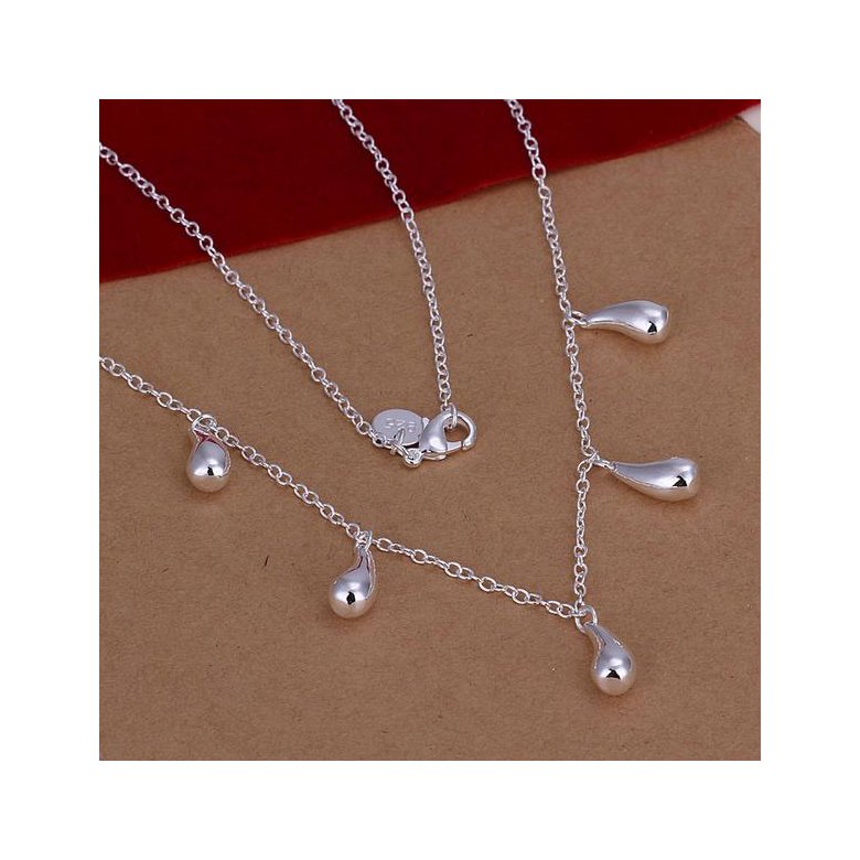 Wholesale Romantic Silver Water Drop Jewelry Set TGSPJS705 0