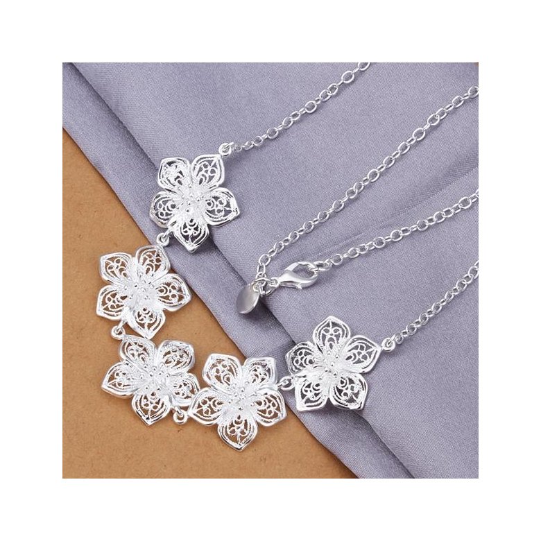 Wholesale Romantic Silver Plant Jewelry Set TGSPJS267 2