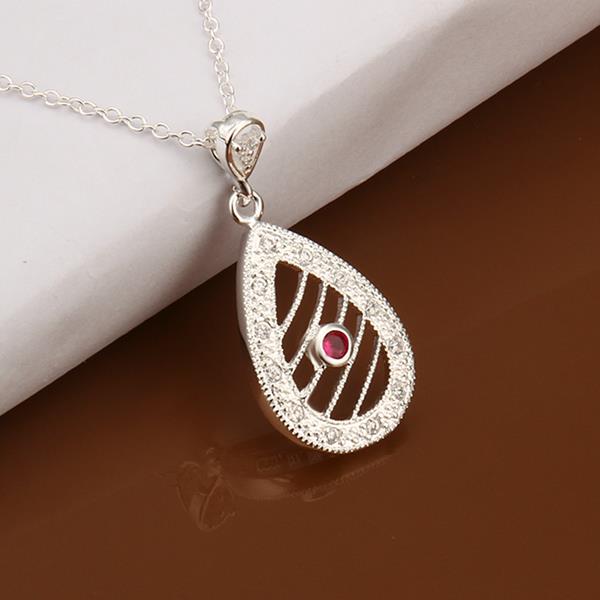 Wholesale Romantic Silver Water Drop Crystal Jewelry Set TGSPJS286 1