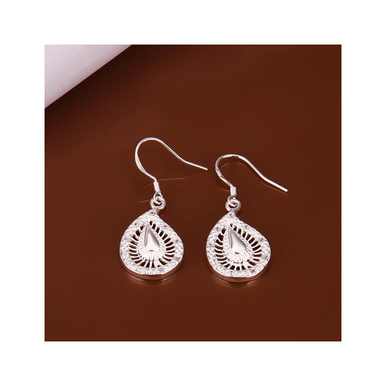 Wholesale Romantic Silver Water Drop Crystal Jewelry Set TGSPJS289 0