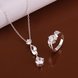 Wholesale Romantic Antique Silver Round Crystal Jewelry Set TGSPJS637 0 small