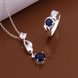 Wholesale Romantic Antique Silver Round Crystal Jewelry Set TGSPJS637 1 small