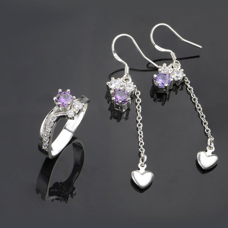 Wholesale Romantic Silver Plant Crystal Jewelry Set TGSPJS002 0